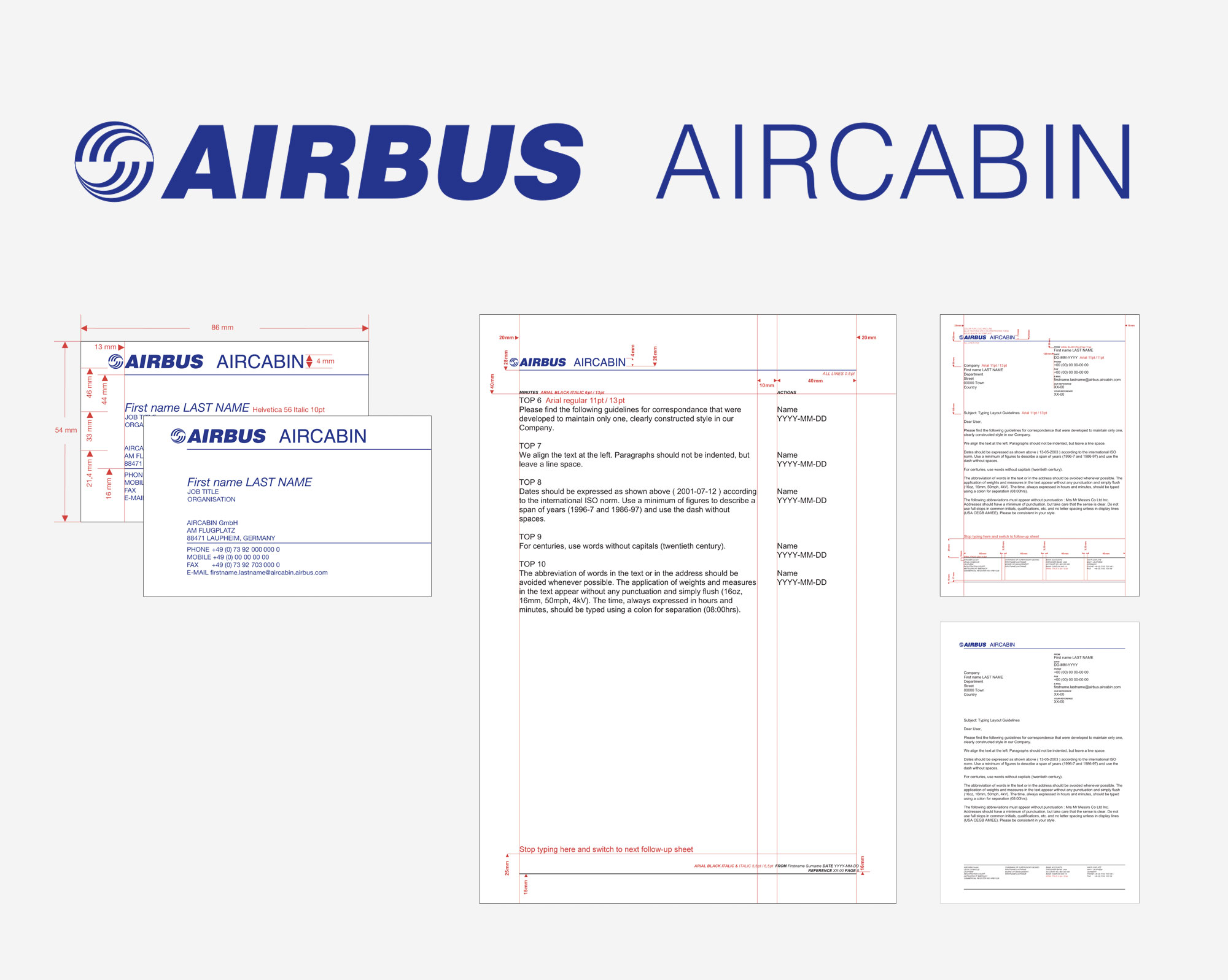 75a hat das Corporate Design für Airbus Aircabin Deutschland gestaltet