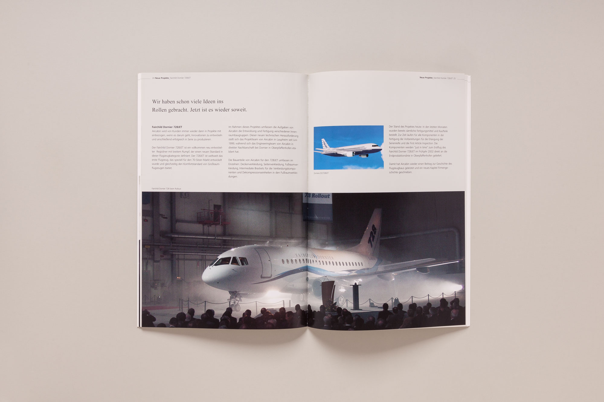 75a gestaltet den Geschäftsbericht für Aircabin, einer Tochtergesellschaft von Airbus Deutschland