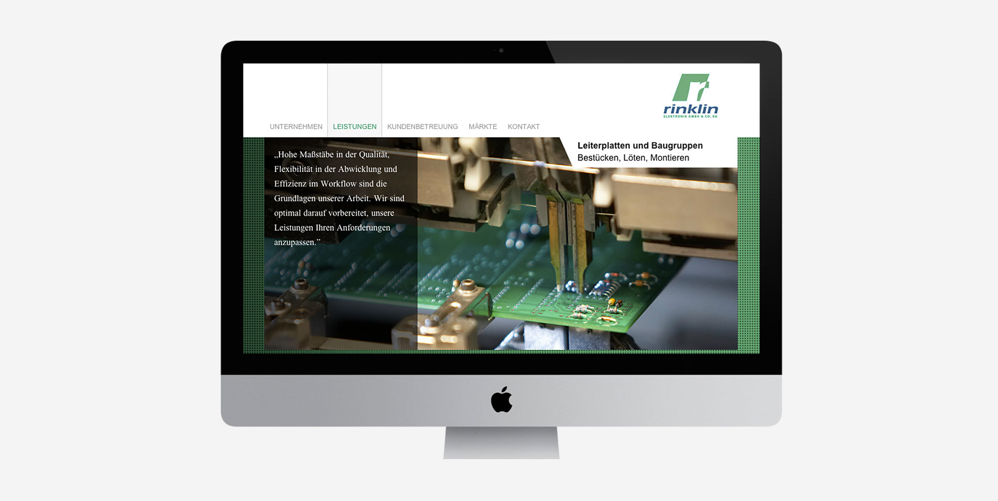 Für Rinklin Elektronik aus Neuffen entwickelte 75a die neue Website