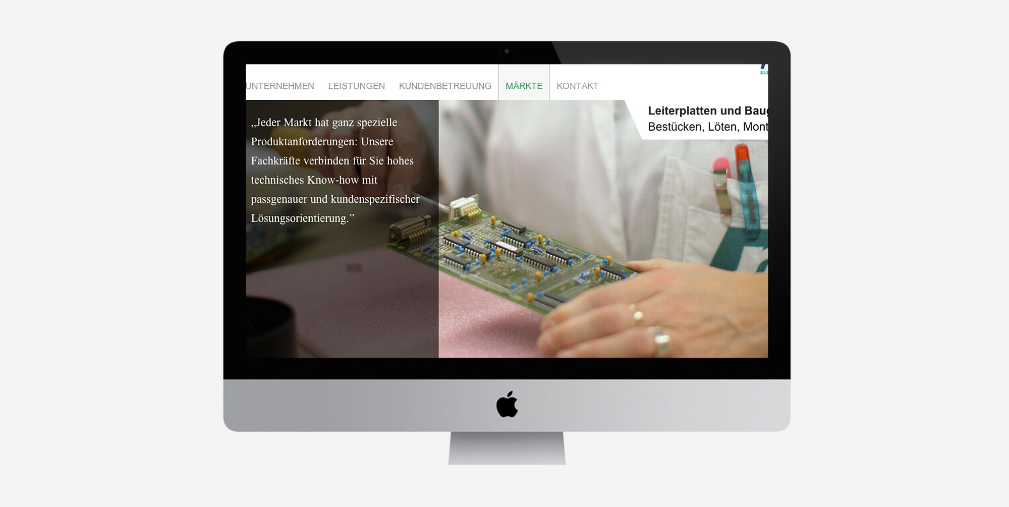 Für Rinklin Elektronik aus Neuffen entwickelte 75a die neue Website